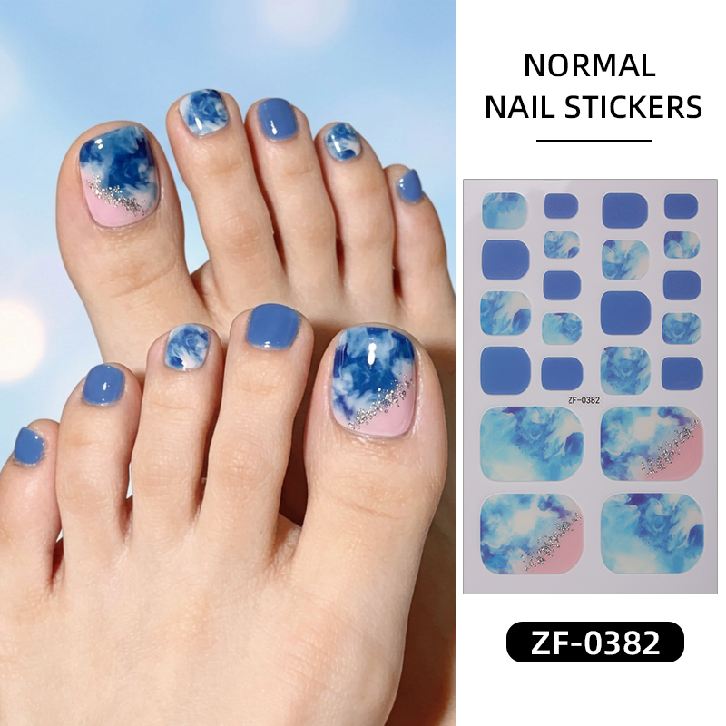 Full Cover Adhesive - 22 Tips Gradient Marmeren Teennagelstickers Zelfklevende