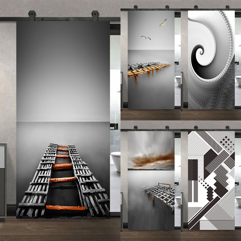 Full Cover Adhesive - Deurstickers zelfklevend zwart-wit- en grijstinten fotobehang