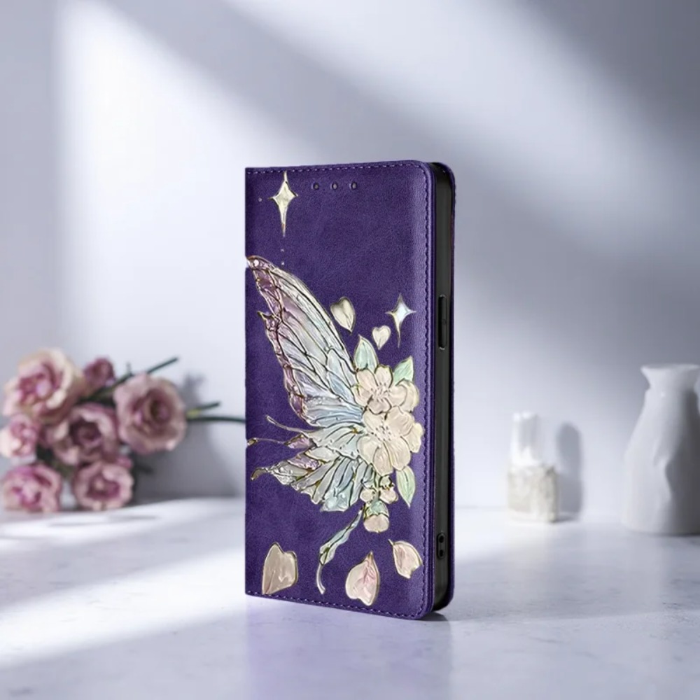 Samsung Galaxy S25 - Geschilderde magnetische flip lederen portemonnee hoes